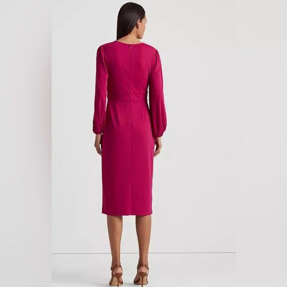 NWT Lauren Ralph Lauren Twist Front Jersey Cutout Dress Size 14 Plus Size Sexy - Picture 2 of 16